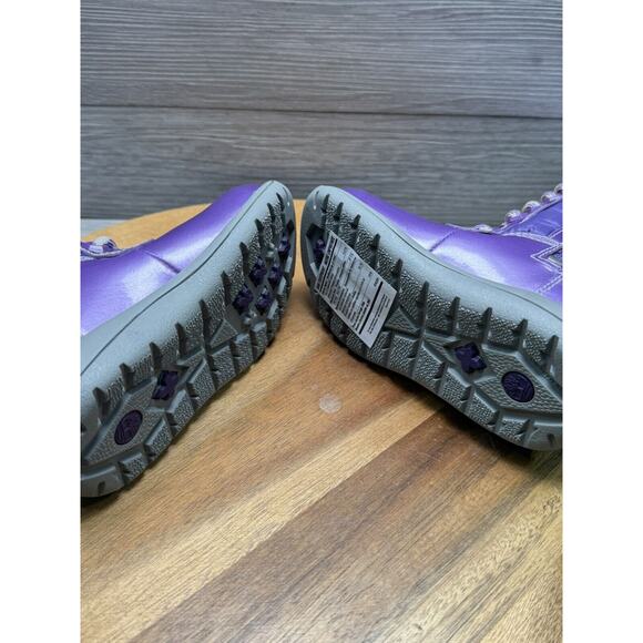 Timberland 72838 Toddlers Purple Leather Lace Up Fur Lined Boots Size 8 - Picture 7 of 8
